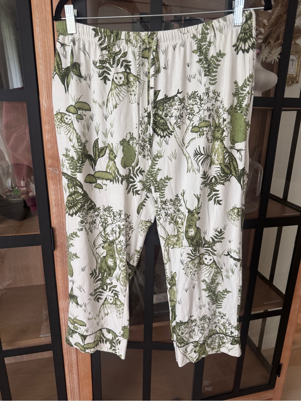 The Cat’s Pajamas Woodside Pima Knit Capri pants modal deer toile owl forest - Picture 7 of 12
